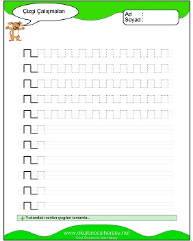 okul öncesi çizgi çalışma sayfaları